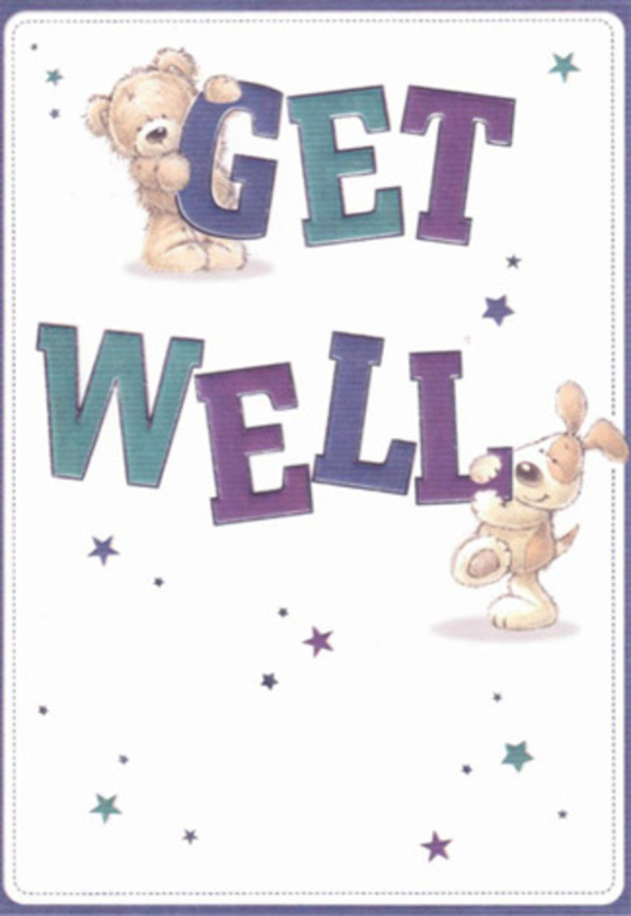 Capturing the spirit of gentle kindness, this get well card celebrates comfort through the endearing illustrations of a cuddly bear and an exuberant puppy-reminiscent of the joyful connections often found in Shepperton's community spaces. Playful stars swirl around the pair, as though scattering good wishes over the River Ash. The vibrant, oversized 'Get Well' typography, in layers of amethyst, teal, and turquoise, anchors the design with an air of confidence and optimism, not unlike a stunning bouquet waiting at the doorstep from a trusted local florist. Immersive textures: the bear's plush, cloud-soft fluff and the puppy's velvety ears invite touch and soothe the senses, capturing the feeling that Shepperton residents know from receiving beautifully arranged flowers after a spell in hospital. Each brushstroke is placed with thoughtful care, mirroring the dedication that defines Flowers Shepperton. The balanced composition and radiant palette together foster an atmosphere of calm support-a perfect antidote for anyone who could use a lift, from a friend on High Street to a young patient near Gaston Bridge. Sending this card alone or paired with a gorgeous bouquet is a loving gesture, sure to brighten recovery with the same heartfelt care that distinguishes Shepperton's local florists.