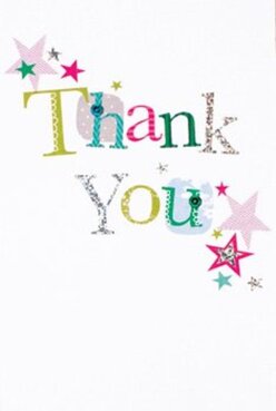 This thank you card celebrates delight in a wonderfully jubilant fashion, echoing Shepperton's sense of community and friendliness. 'Thank You' is stitched across its centre in letters each bursting with vibrant character-from lime and fuchsia to ocean blue-with gentle patterns, silver glimmers, and the playful lilt of confetti dances. Tiny stars drift across the white background in unexpected clusters-magenta, teal, gold-like a joyful scatter after a riverside gathering. Touching the surface, you'd notice a delicate texture beneath your fingertips, reminiscent of the artisanal finish on a bouquet from Flowers Shepperton. The pristine white background serves as an elegant canvas for these splashes of gratitude, allowing each colour to beam as brightly as the boats gliding on the Thames. It's easy to imagine this card set beside fresh blooms, amplifying the message of thanks with an air of reassurance and warmth. Thoughtfully designed and full of heart, it reflects the local florist's dedication-every detail crafted to ensure a moment of genuine appreciation, sparkling and true.